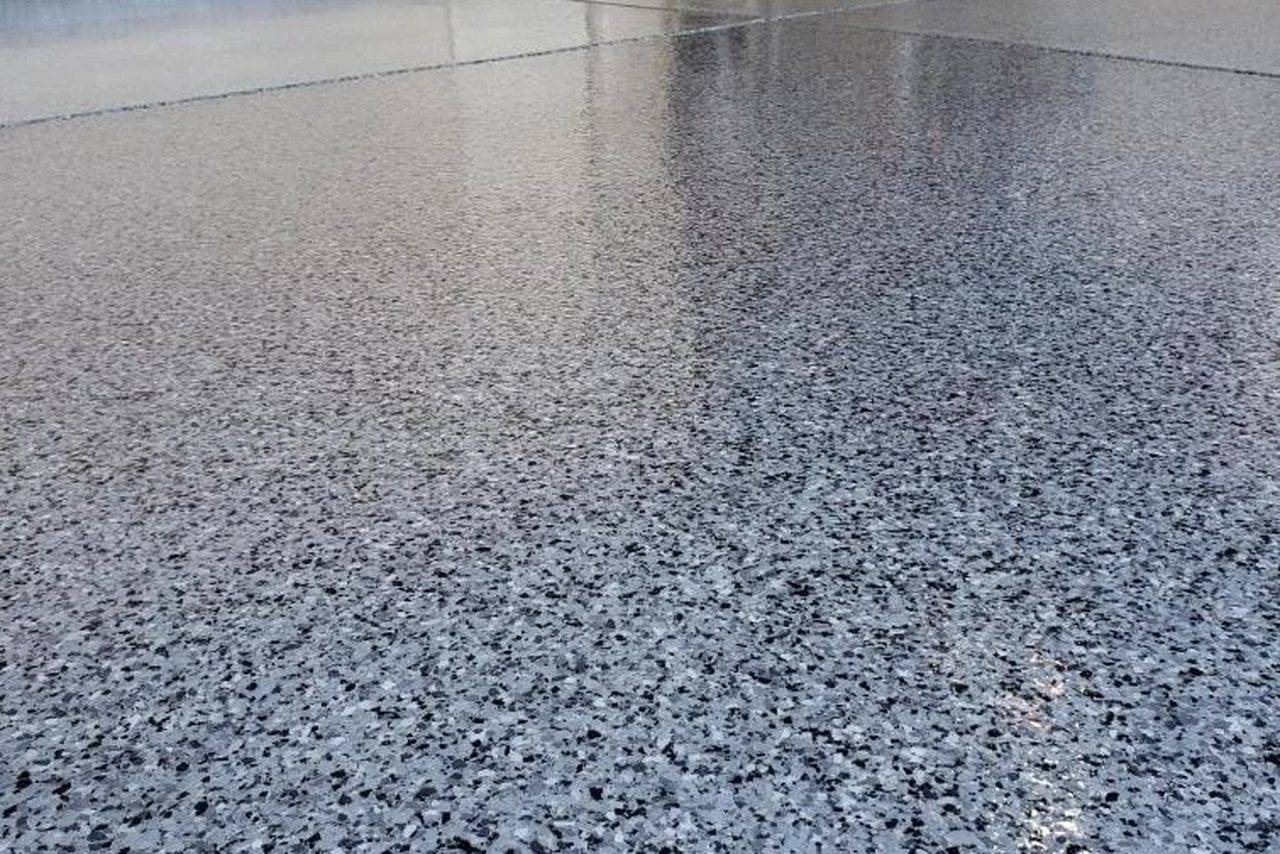 Coated garage floor on a completed DP Flooring Services job